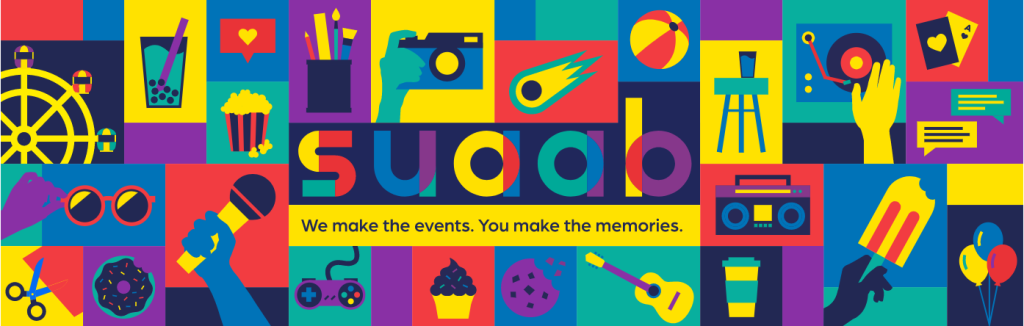 A collection of icons representing the activities managed by the UT Dallas Student Union and Activities Advisory Board (SUAAB).  
